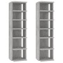 Muebles zapateros 2 uds color gris hormigón 27,5x27x102 cm de vidaXL, Zapateros y organizadores de calzado - Ref: Foro24-8084...