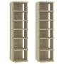 Muebles zapateros 2 uds color roble Sonoma 27,5x27x102 cm de vidaXL, Zapateros y organizadores de calzado - Ref: Foro24-80849...