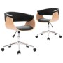 Sillas de comedor giratorias 2 unidades cuero sintético negro de vidaXL, Sillas de comedor - Ref: Foro24-3054881, Precio: 297...
