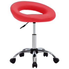 Silla de comedor giratoria de cuero sintética roja en Sillas de comedor | Comprar online en Foru.es