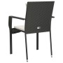 Sillas de jardín con cojines 4 unidades ratán sintético negro de vidaXL, Conjuntos de jardín - Ref: Foro24-319879, Precio: 25...