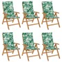 Sillas de jardín reclinables y cojines 6 uds madera maciza teca en Sillas de jardín | Comprar online en Foru.es
