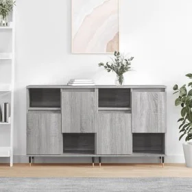 Aparadores 2 piezas madera contrachapada gris Sonoma de vidaXL, Aparadores - Ref: Foro24-3190123, Precio: 115,46 €, Descuento: %