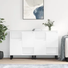 Aparadores 2 uds madera contrachapada blanco brillo de vidaXL, Aparadores - Ref: Foro24-3190135, Precio: 138,09 €, Descuento: %