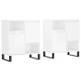 Aparadores 2 uds madera contrachapada blanco brillo de vidaXL, Aparadores - Ref: Foro24-3190135, Precio: 139,78 €, Descuento: %
