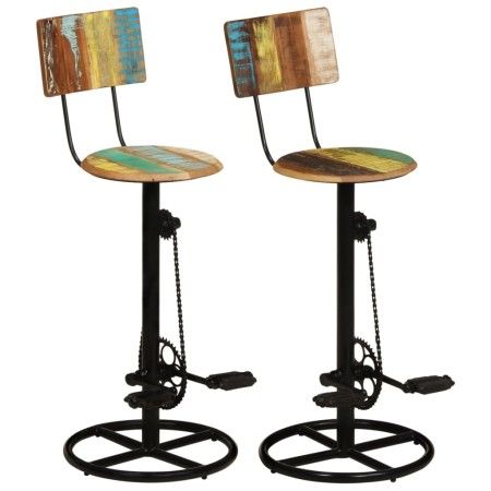 Taburetes de cocina 2 unidades madera maciza reciclada de vidaXL, Taburetes de cocina - Ref: Foro24-338219, Precio: 236,82 €,...