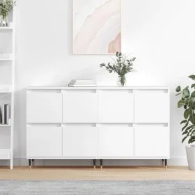 Aparadores 2 uds madera contrachapada blanco brillo de vidaXL, Aparadores - Ref: Foro24-3190167, Precio: 142,11 €, Descuento: %