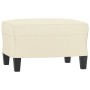 Sillón con taburete cuero sintético color crema 60 cm en Sofás | Comprar online en Foru.es