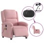 Sillón reclinable de masaje eléctrico terciopelo rosa en Sillones | Comprar online en Foru.es