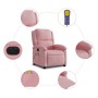 Sillón reclinable de masaje eléctrico terciopelo rosa en Sillones | Comprar online en Foru.es