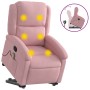 Sillón reclinable de masaje elevable terciopelo rosa en Sillones | Comprar online en Foru.es