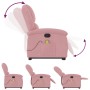 Sillón reclinable de masaje elevable terciopelo rosa en Sillones | Comprar online en Foru.es