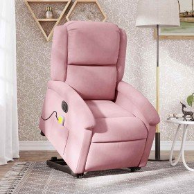 Sillón de masaje reclinable elevable terciopelo rosa en Sillones | Comprar online en Foru.es
