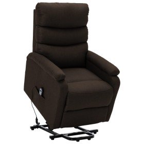 Sillón elevable tela marrón oscuro en Sillones | Comprar online en Foru.es