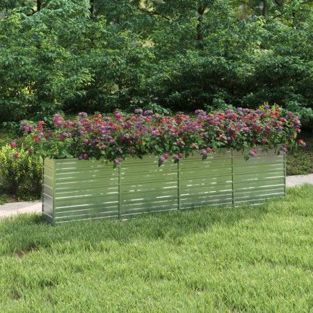 Arriate de acero galvanizado plateado 320x40x77 cm de vidaXL, Maceteros y jardineras - Ref: Foro24-316891, Precio: 91,26 €, D...