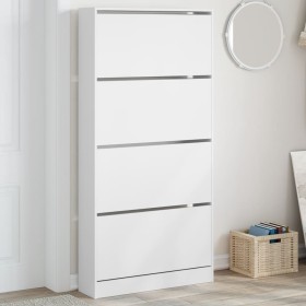 Mueble zapatero con 4 cajones abatibles blanco 80x21x163,5 cm en Zapateros y organizadores de calzado | Comprar online en Foru.e