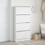 Mueble zapatero con 4 cajones abatibles blanco 80x21x163,5 cm en Zapateros y organizadores de calzado | Comprar online en Foru.e