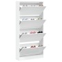 Mueble zapatero con 4 cajones abatibles blanco 80x21x163,5 cm en Zapateros y organizadores de calzado | Comprar online en Foru.e