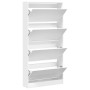 Mueble zapatero con 4 cajones abatibles blanco 80x21x163,5 cm en Zapateros y organizadores de calzado | Comprar online en Foru.e