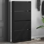 Mueble zapatero con 4 cajones abatibles negro 80x21x163,5 cm en Zapateros y organizadores de calzado | Comprar online en Foru.es