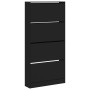 Mueble zapatero con 4 cajones abatibles negro 80x21x163,5 cm en Zapateros y organizadores de calzado | Comprar online en Foru.es