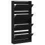 Mueble zapatero con 4 cajones abatibles negro 80x21x163,5 cm en Zapateros y organizadores de calzado | Comprar online en Foru.es
