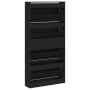 Mueble zapatero con 4 cajones abatibles negro 80x21x163,5 cm en Zapateros y organizadores de calzado | Comprar online en Foru.es