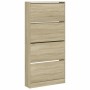 Mueble zapatero 4 cajones abatibles roble Sonoma 80x21x163,5 cm en Zapateros y organizadores de calzado | Comprar online en Foru
