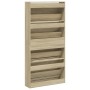 Mueble zapatero 4 cajones abatibles roble Sonoma 80x21x163,5 cm en Zapateros y organizadores de calzado | Comprar online en Foru