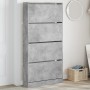 Mueble zapatero 4 cajones abatibles gris hormigón 80x21x163,5cm en Zapateros y organizadores de calzado | Comprar online en Foru
