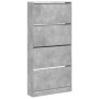 Mueble zapatero 4 cajones abatibles gris hormigón 80x21x163,5cm en Zapateros y organizadores de calzado | Comprar online en Foru