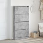 Mueble zapatero 4 cajones abatibles gris hormigón 80x21x163,5cm en Zapateros y organizadores de calzado | Comprar online en Foru