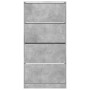 Mueble zapatero 4 cajones abatibles gris hormigón 80x21x163,5cm en Zapateros y organizadores de calzado | Comprar online en Foru