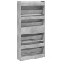 Mueble zapatero 4 cajones abatibles gris hormigón 80x21x163,5cm en Zapateros y organizadores de calzado | Comprar online en Foru