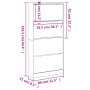 Mueble zapatero 4 cajones abatibles gris hormigón 80x21x163,5cm en Zapateros y organizadores de calzado | Comprar online en Foru