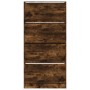 Mueble zapatero 4 cajones abatibles roble ahumado 80x21x163,5cm en Zapateros y organizadores de calzado | Comprar online en Foru