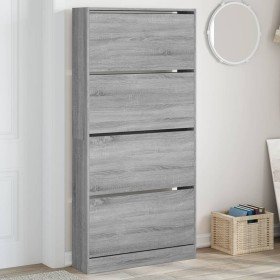 Mueble zapatero 4 cajones abatibles gris Sonoma 80x21x163,5 cm en Zapateros y organizadores de calzado | Comprar online en Foru.