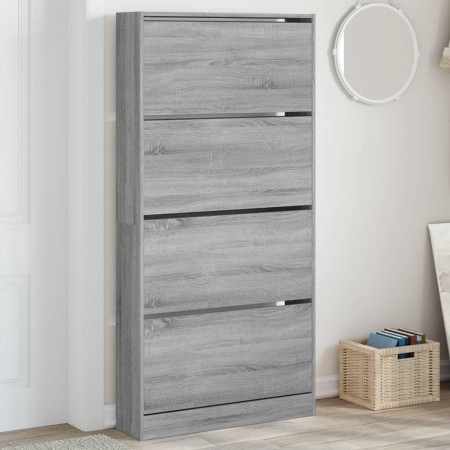 Mueble zapatero 4 cajones abatibles gris Sonoma 80x21x163,5 cm en Zapateros y organizadores de calzado | Comprar online en Foru.