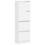Mueble zapatero con 4 cajones abatibles blanco 60x34x187,5 cm en Zapateros y organizadores de calzado | Comprar online en Foru.e