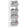 Mueble zapatero con 4 cajones abatibles blanco 60x34x187,5 cm en Zapateros y organizadores de calzado | Comprar online en Foru.e