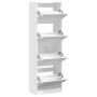 Mueble zapatero con 4 cajones abatibles blanco 60x34x187,5 cm en Zapateros y organizadores de calzado | Comprar online en Foru.e