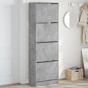 Mueble zapatero 4 cajones abatibles gris hormigón 60x34x187,5cm en Zapateros y organizadores de calzado | Comprar online en Foru