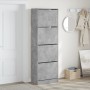 Mueble zapatero 4 cajones abatibles gris hormigón 60x34x187,5cm en Zapateros y organizadores de calzado | Comprar online en Foru