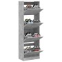 Mueble zapatero 4 cajones abatibles gris hormigón 60x34x187,5cm en Zapateros y organizadores de calzado | Comprar online en Foru
