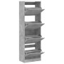 Mueble zapatero 4 cajones abatibles gris hormigón 60x34x187,5cm en Zapateros y organizadores de calzado | Comprar online en Foru