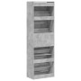 Mueble zapatero 4 cajones abatibles gris hormigón 60x34x187,5cm en Zapateros y organizadores de calzado | Comprar online en Foru