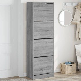 Mueble zapatero 4 cajones abatibles gris Sonoma 60x34x187,5 cm en Zapateros y organizadores de calzado | Comprar online en Foru.