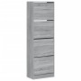 Mueble zapatero 4 cajones abatibles gris Sonoma 60x34x187,5 cm en Zapateros y organizadores de calzado | Comprar online en Foru.