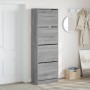 Mueble zapatero 4 cajones abatibles gris Sonoma 60x34x187,5 cm en Zapateros y organizadores de calzado | Comprar online en Foru.