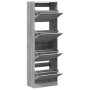 Mueble zapatero 4 cajones abatibles gris Sonoma 60x34x187,5 cm en Zapateros y organizadores de calzado | Comprar online en Foru.